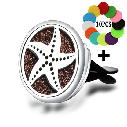 Diffuseur de Parfum Voiture Médaillon – Clip Grille d'Aération, Acier Inoxydable