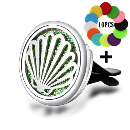 Diffuseur de Parfum Voiture Médaillon – Clip Grille d'Aération, Acier Inoxydable