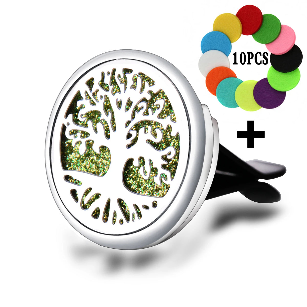 Diffuseur de parfum voiture médaillon en acier inoxydable – motif 15