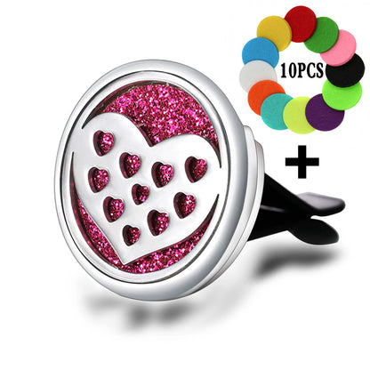 Diffuseur de parfum voiture médaillon en acier inoxydable – motif 19