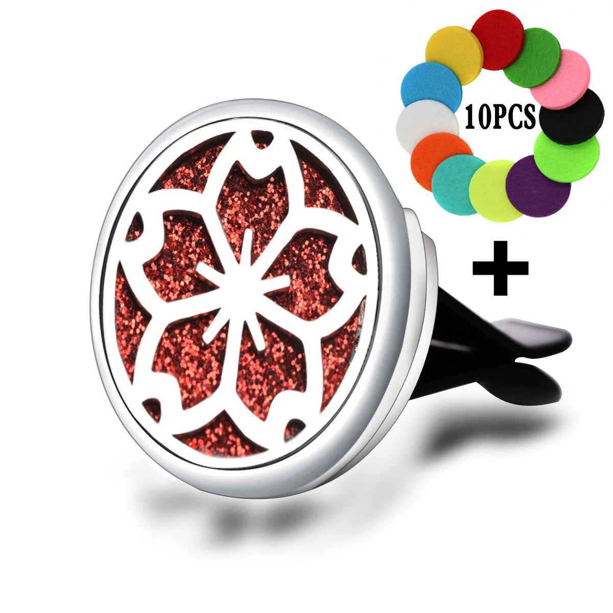 Diffuseur de parfum voiture médaillon en acier inoxydable – motif 10