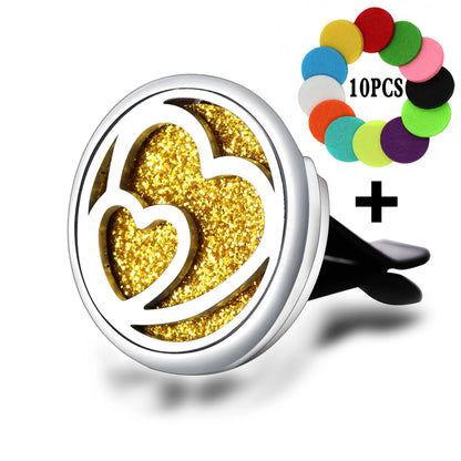 Diffuseur de parfum voiture médaillon en acier inoxydable – motif 20