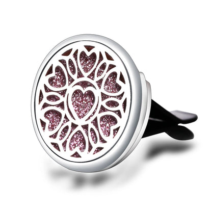 Diffuseur de parfum voiture médaillon en acier inoxydable – motif 14