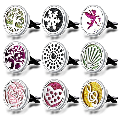 Diffuseur de parfum voiture médaillon en acier inoxydable – motif 6