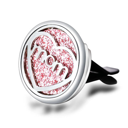Diffuseur de Parfum Voiture Médaillon – Clip Grille d'Aération, Acier Inoxydable