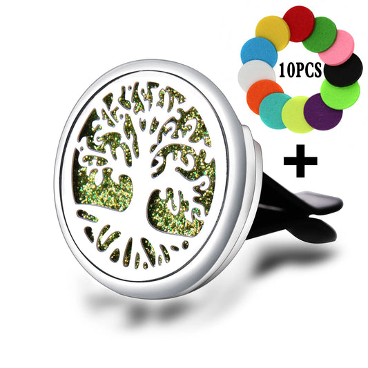 Diffuseur de parfum voiture médaillon en acier inoxydable – motif 1