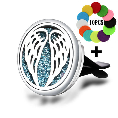 Diffuseur de Parfum Voiture Médaillon – Clip Grille d'Aération, Acier Inoxydable